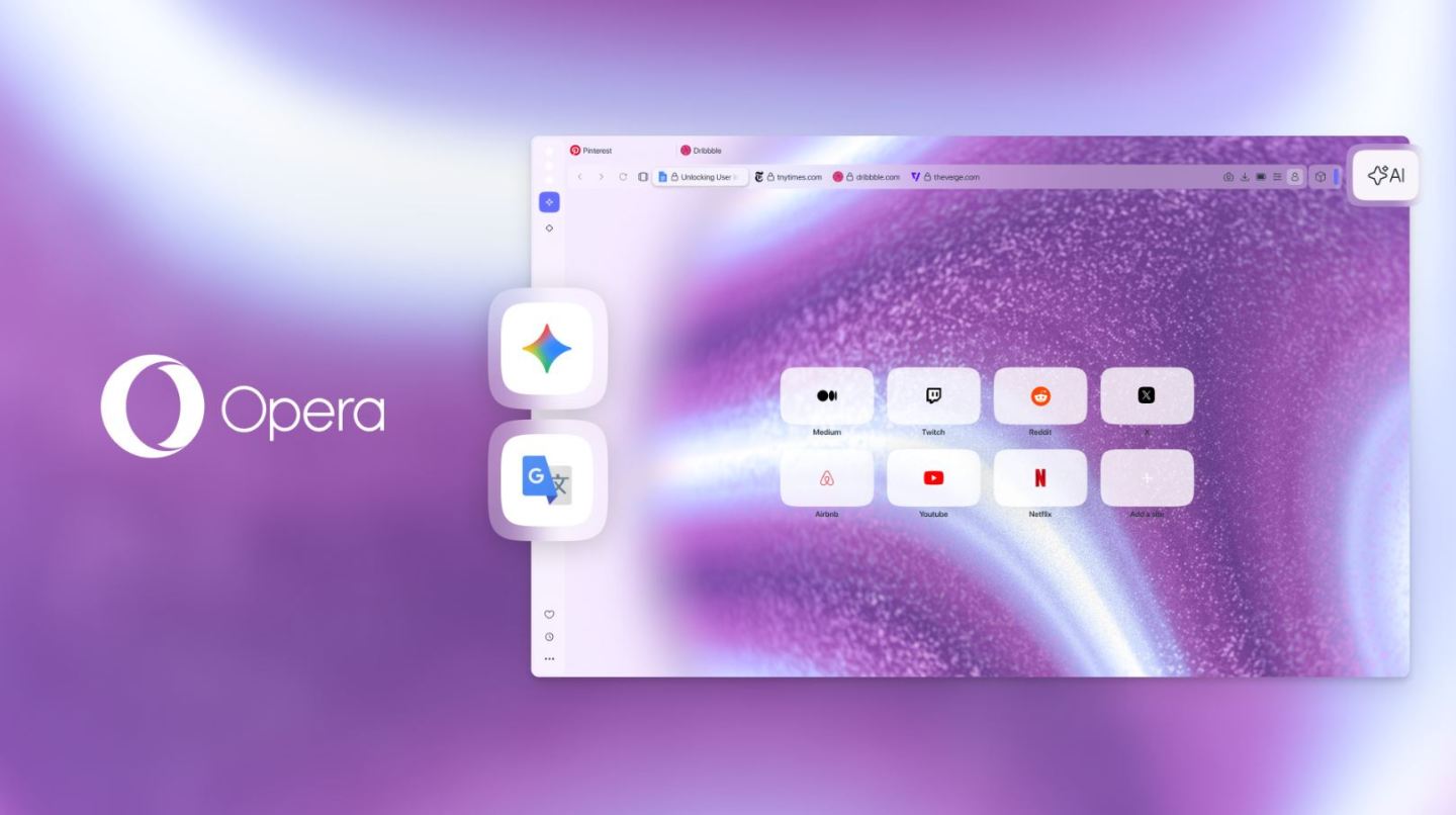 Opera Projected Translation Opera One integra Gemini y Google Translate en la barra lateral y ...