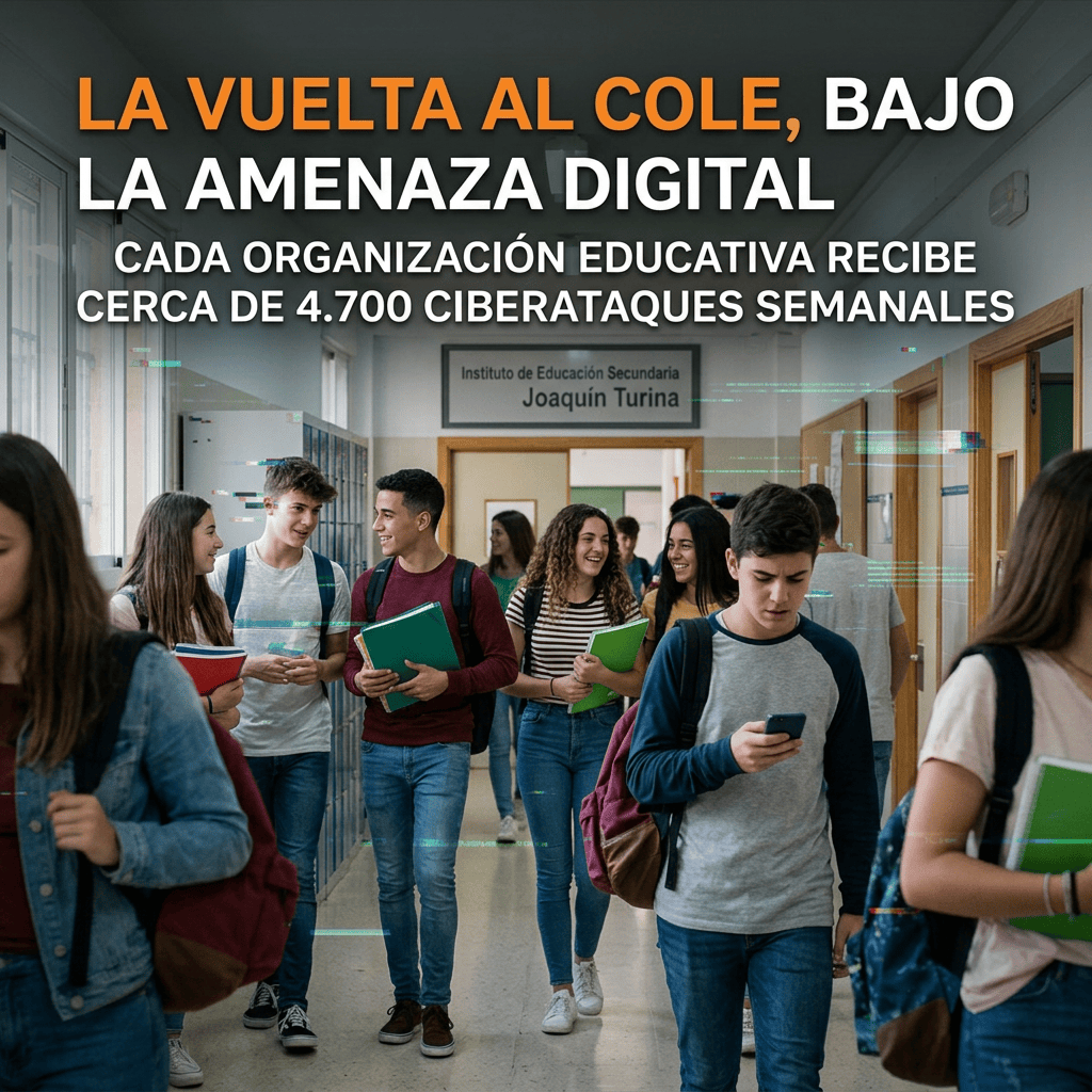 La vuelta al cole, bajo la amenaza digital. Cada organización educativa recibe cerca de 4.700 ciberataques semanales. Instituto de Educación Secundaria Joaquín Turina.
